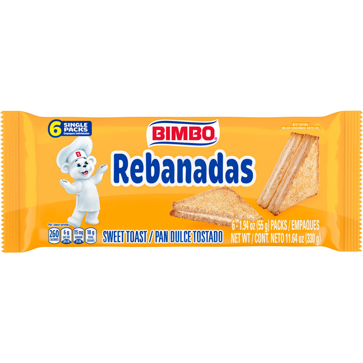 Bimbo Rebanadas 11.7 oz. / 330 gr./Rebanadas Bimbo