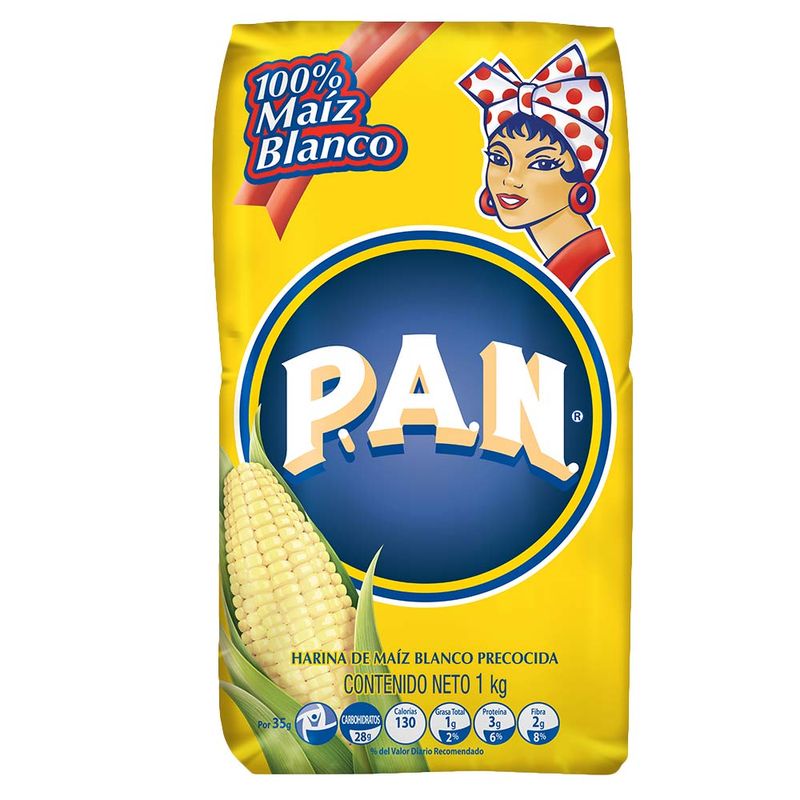 Harina de Maíz Blanco Precocido PAN 1 kg.