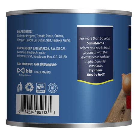San Marcos Chipotle Peppers In Adobo Sauce / San Marcos Chiles Chipotles en Salsa Adobo 11oz