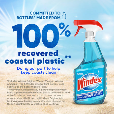 Windex® Glass Window Cleaner, Original Blue, Spray Bottle 23 oz /  Limpiador de ventanas de vidrio Windex®, azul original, botella pulverizadora
