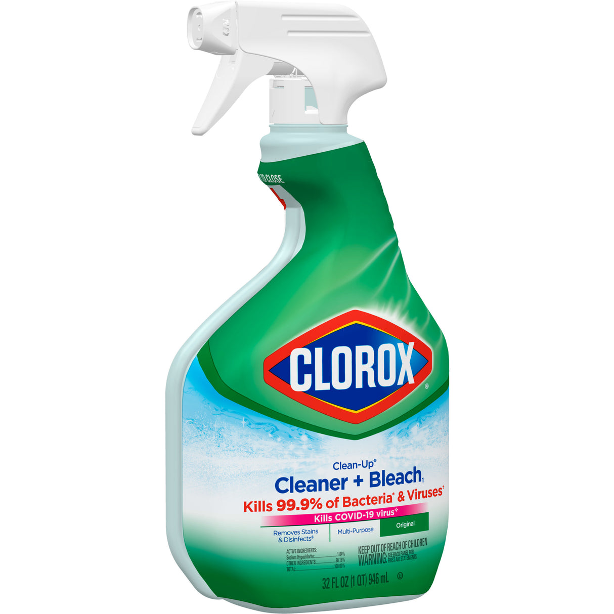 Clorox Clean-Up All Purpose Cleaner Spray with Bleach, Spray Bottle,32 ounce Original, /  Clorox Clean-Up Limpiador multiusos en spray con lejía, botella pulverizadora, original