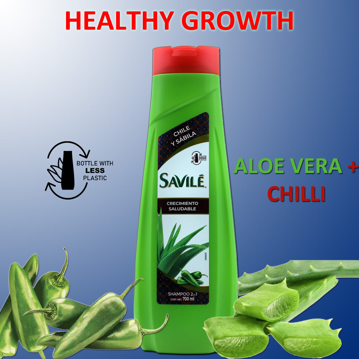 Savile Shampoo chili and aloe vera 700mL / Savile Shampoo Chile y Sabila 700mL