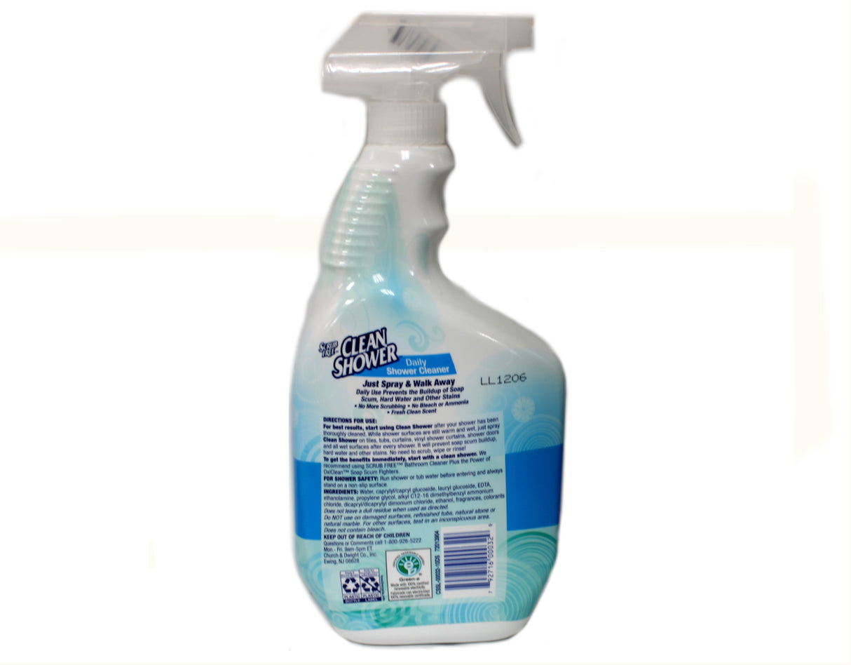 CLEAN SHOWER Fresh Clean Scent Daily Shower Cleaner 32 fl oz / CLEAN SHOWER Limpiador de ducha diario con aroma fresco y limpio