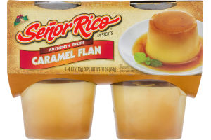 Señor Rico Postres Flan de Caramelo - 4 PK - 16 Oz. / Señor Rico Postres Flan de Caramelo - 4 PK - 16 Oz