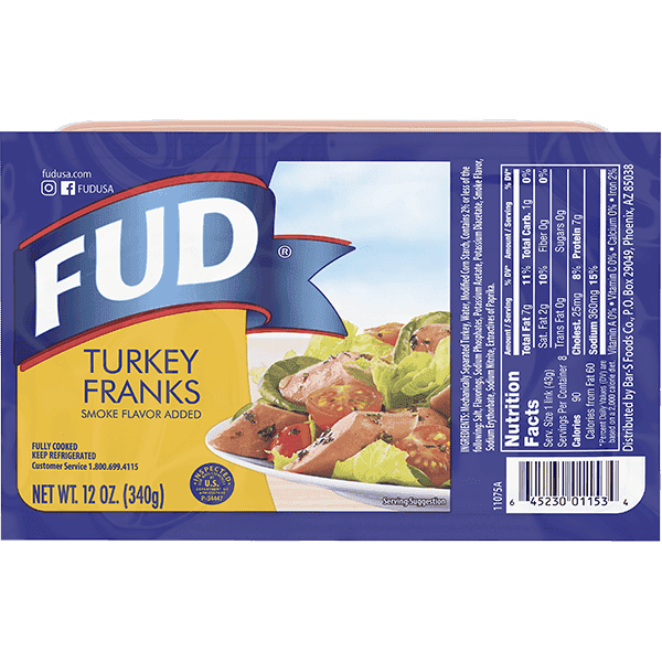 Fud Turkey Franks Smoke Flavored 12 oz. / 340 gr./Fud Turkey Franks sabor ahumado