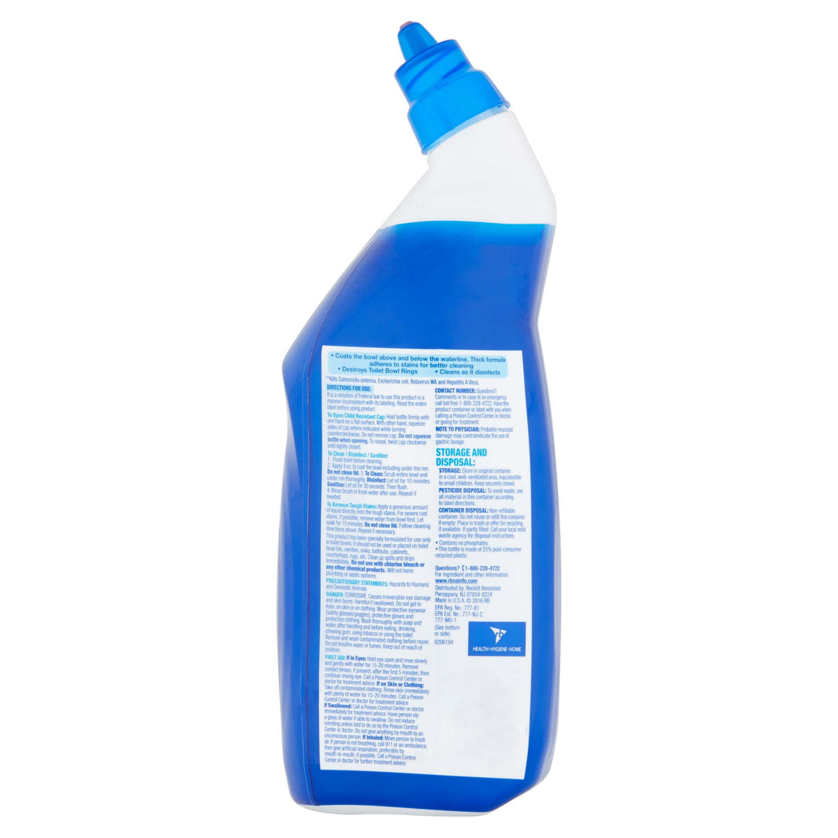 Lysol Power Toilet Bowl Cleaner Gel, Cleaning & Disinfecting, 24 fl oz Stain Removal,/ Lysol Power Gel limpiador de inodoros, limpieza y desinfección, eliminación de manchas
