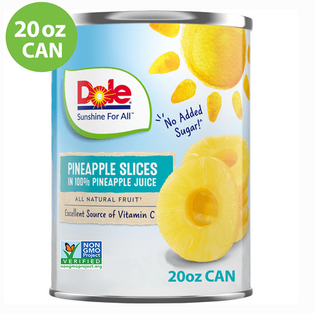 Dole Canned Pineapple Fruit Slices In 100% Pineapple Juice  20 oz