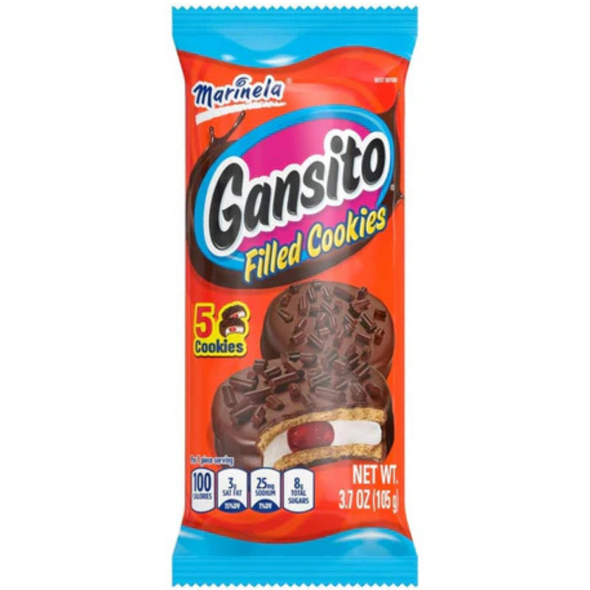 Marinela Gansito Filled Cookies 5 ct./Galletas Rellenas Marinela Gansito