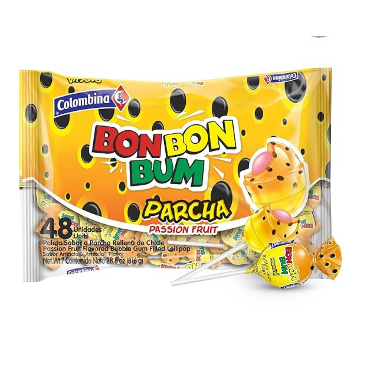 Colombina BonBon Bum Parcha (Passion Fruit )28.8oz