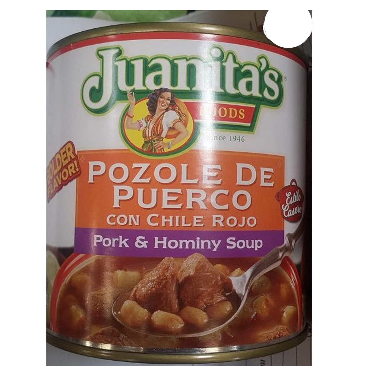 Juanitas Pozole Pork and Hominy Soup 25 oz./ Juanitas Pozole Sopa De Cerdo y Maíz 25 oz.
