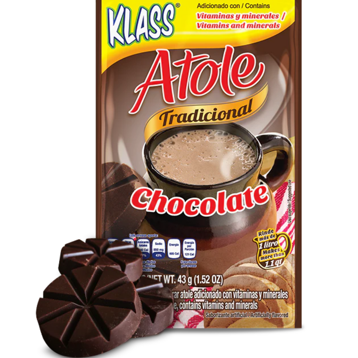 Klass Atole Tradicional Chocolate 1.54 oz. / 0,43 gr./