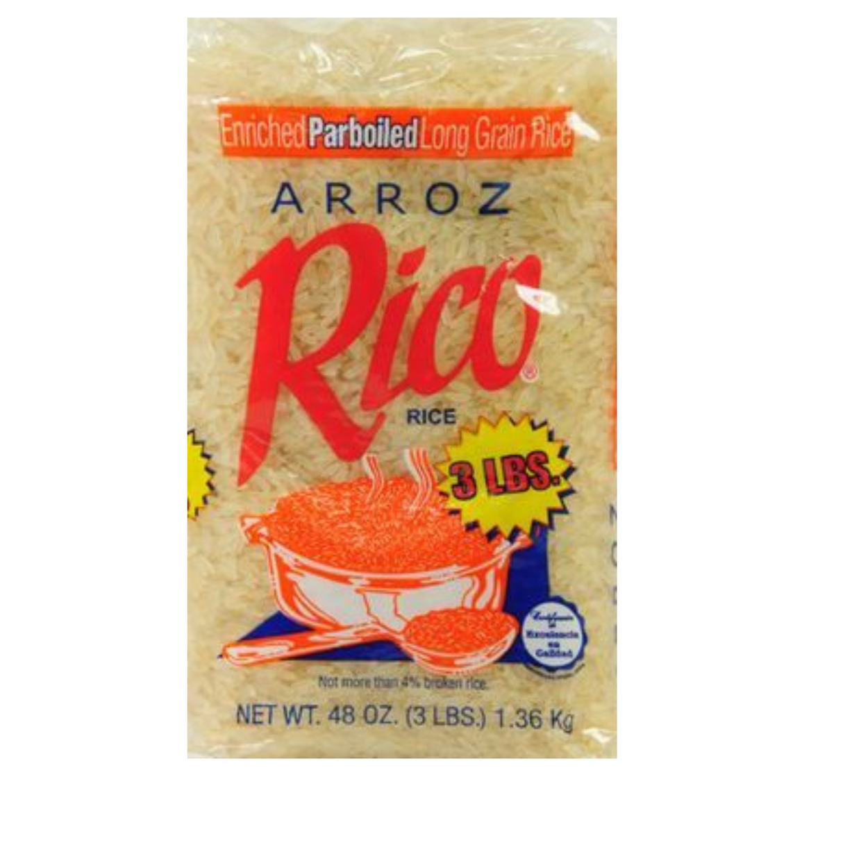 Arroz Rico Parboiled 3 lb. | Arroz Rico Parboiled 3 lb 
