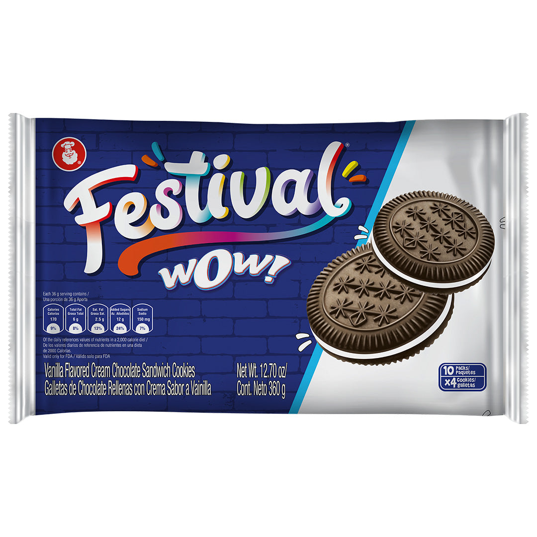 Galletas tipo sándwich Festival Wow, 12,7 oz. 
