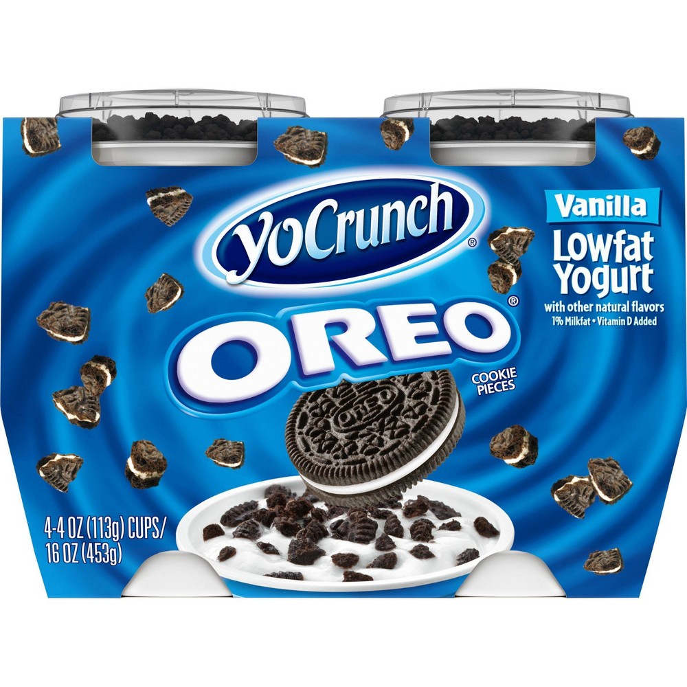 YoCrunch Oreo vainilla yogur bajo en grasa - 4 unidades - 16 oz. / YoCrunch Oreo vainilla yogurt bajo en grasa - 4 unidades - 16 oz