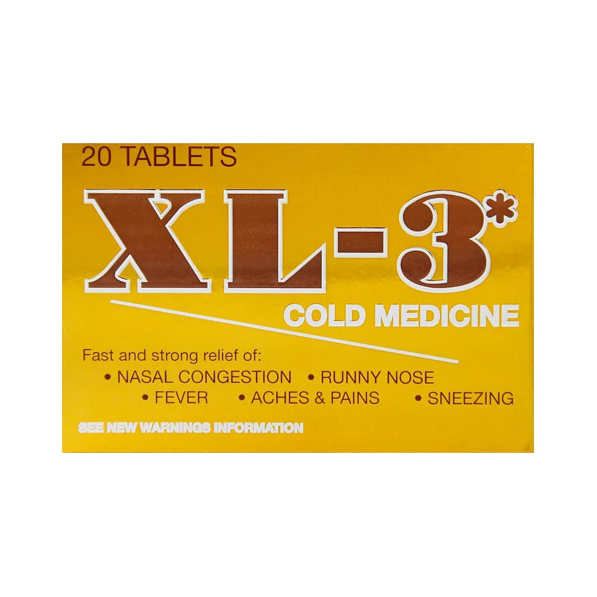 Tabletas XL-3, medicamento para el resfriado, 20 tabletas.