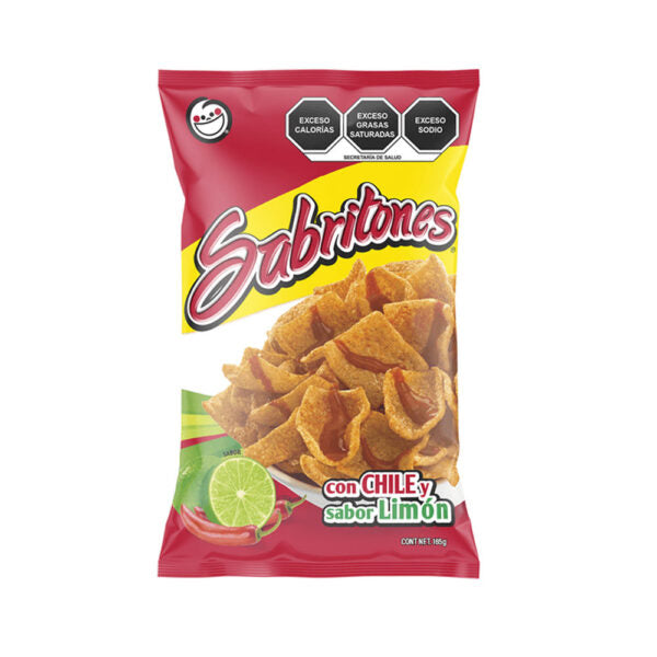 Sabritones Con Chile y Limon 165 gr./Sabritones with Chile and Lemon