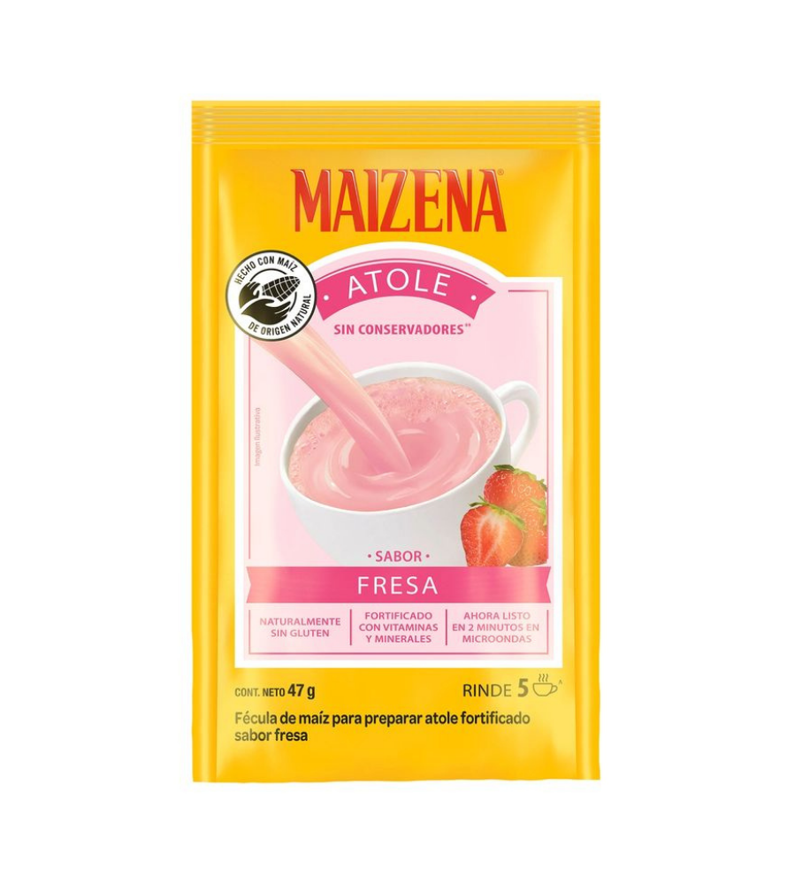 Maizena Atole Fresa 47 g./Cornstarch Atole Strawberry