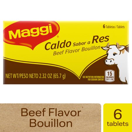 Tabletas de caldo con sabor a carne de res Maggi, 2,32 oz, 6 tabletas