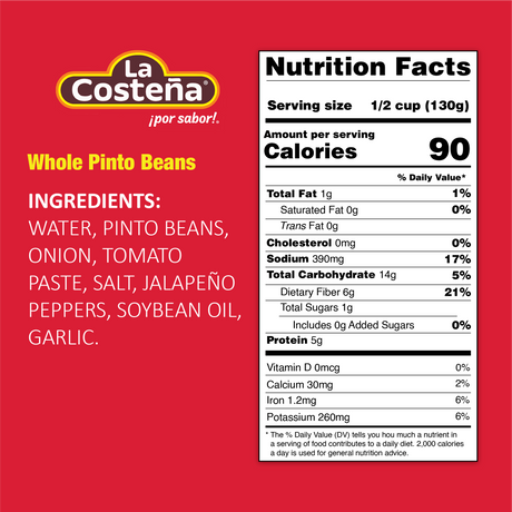 La Costeña Whole Pinto Beans 19.75 oz./ La Costeña Frijoles Pintos Enteros 19,75 oz