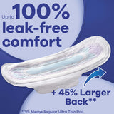 Always Ultra Thin Overnight Pads with Flexi-Wings, Size 4, Overnight, Unscented, 16 Count