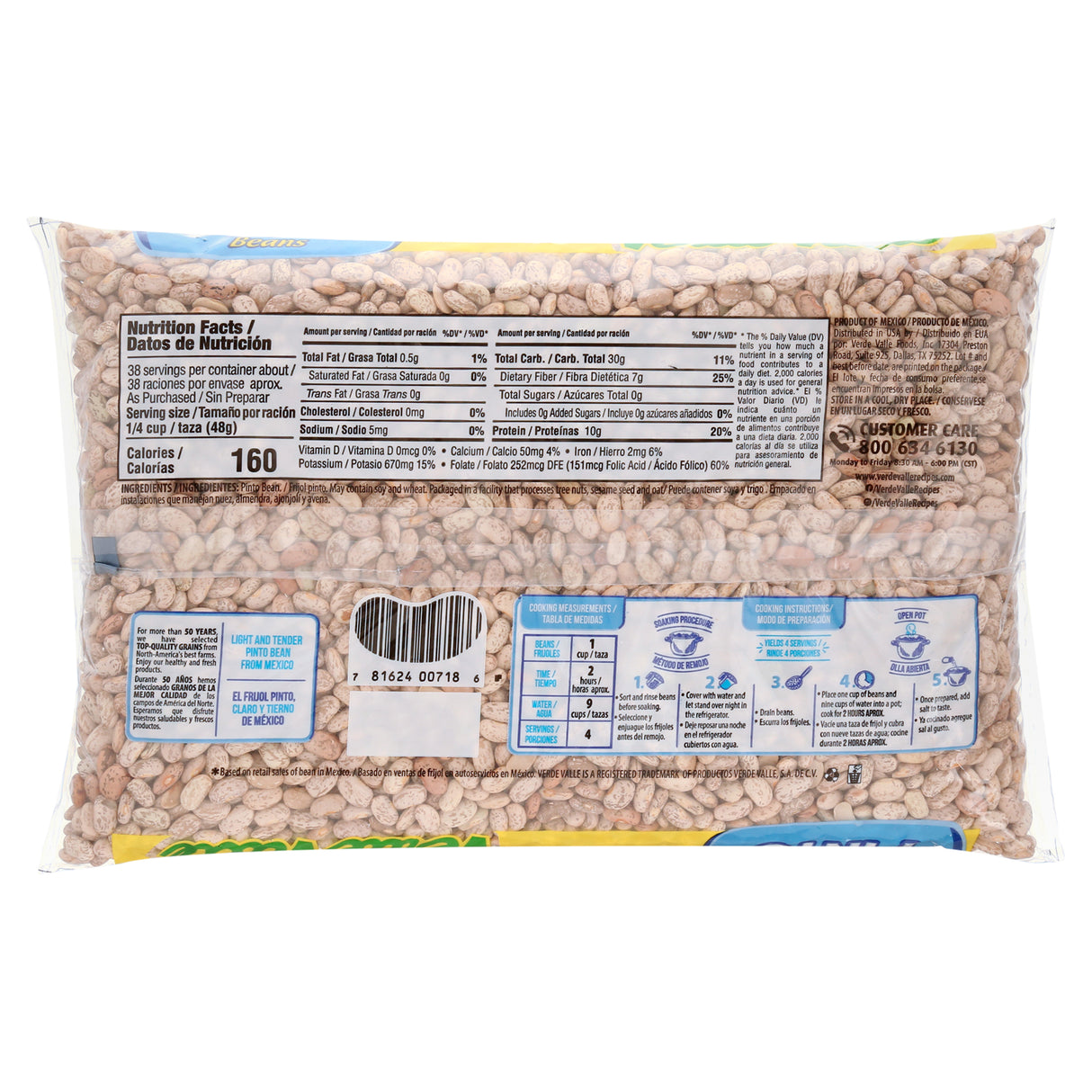 Frijoles Verde Valle Pinto 4Lb / FRIJOLES 