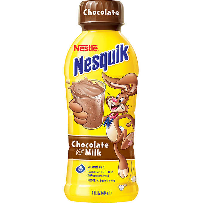 Nestle Nesquik Chocolate Low Fat Milk 14 oz./Nestlé Nesquik Chocolate Leche Baja en Grasa