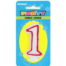 Vela de cumpleaños única número 1/ Vela de cumpleaños única número 1 