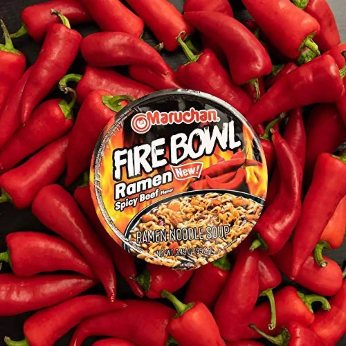 Maruchan Fire Bowl Ramen Spicy Beef 3,49 oz / Maruchan Fire Bowl Carne Picante 3.49 oz.